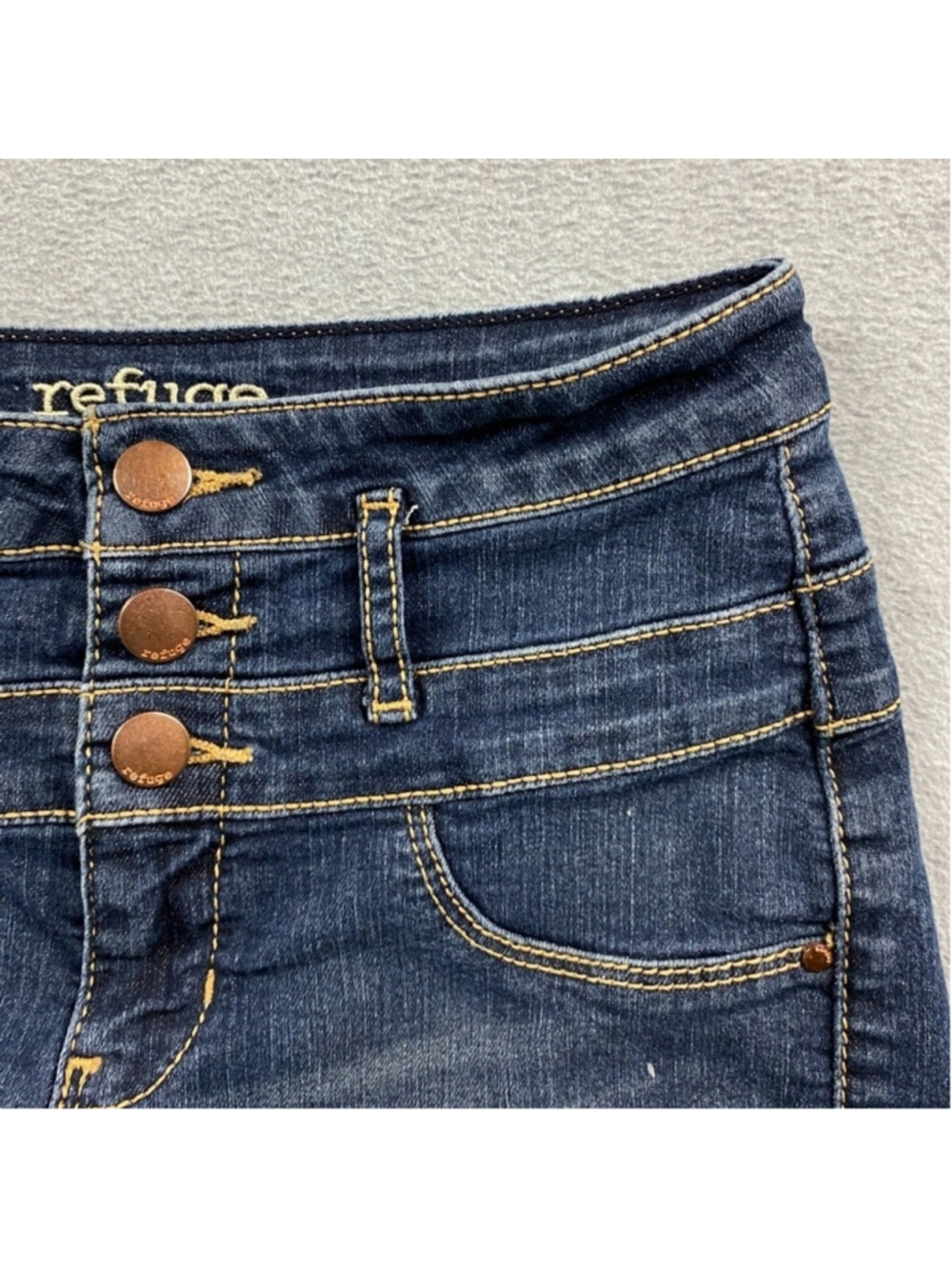 Refuge Women's Denim Blue Shorts - Picture 5 of 15